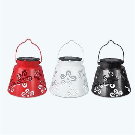 YOUNGS Metal Flower Solar Lantern, Assorted Color - 3 Piece 71239
